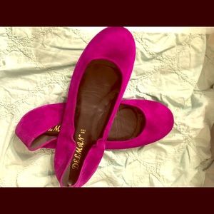 Brand new Delman Pink suede ballet flats